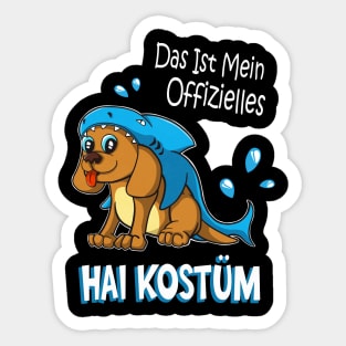 Niedlicher Hund Im Haifisch Kostüm Lustiges Kinder Sticker